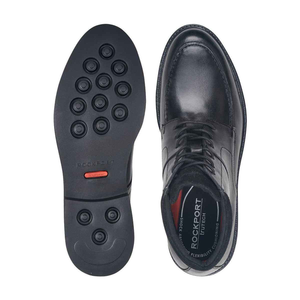 Rockport Macklin Moc Toe Lace-Up Leather Boots For Men
