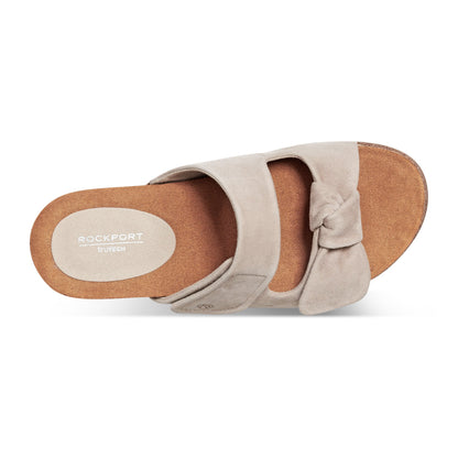 Rockport Zova Slip-on Open Toe Flat Casual Sandals For Women