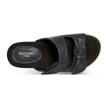 Rockport Zova Slip-on Open Toe Flat Casual Sandals For Women