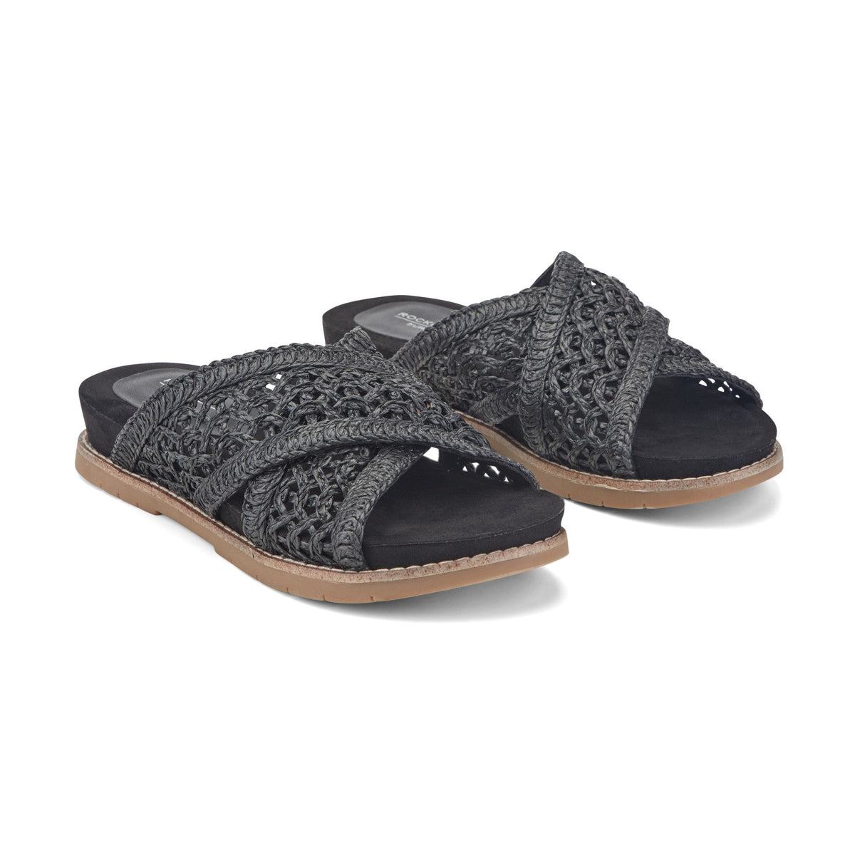 Rockport Zora Open Toe Slip-on Flat Casual Sandals For Women