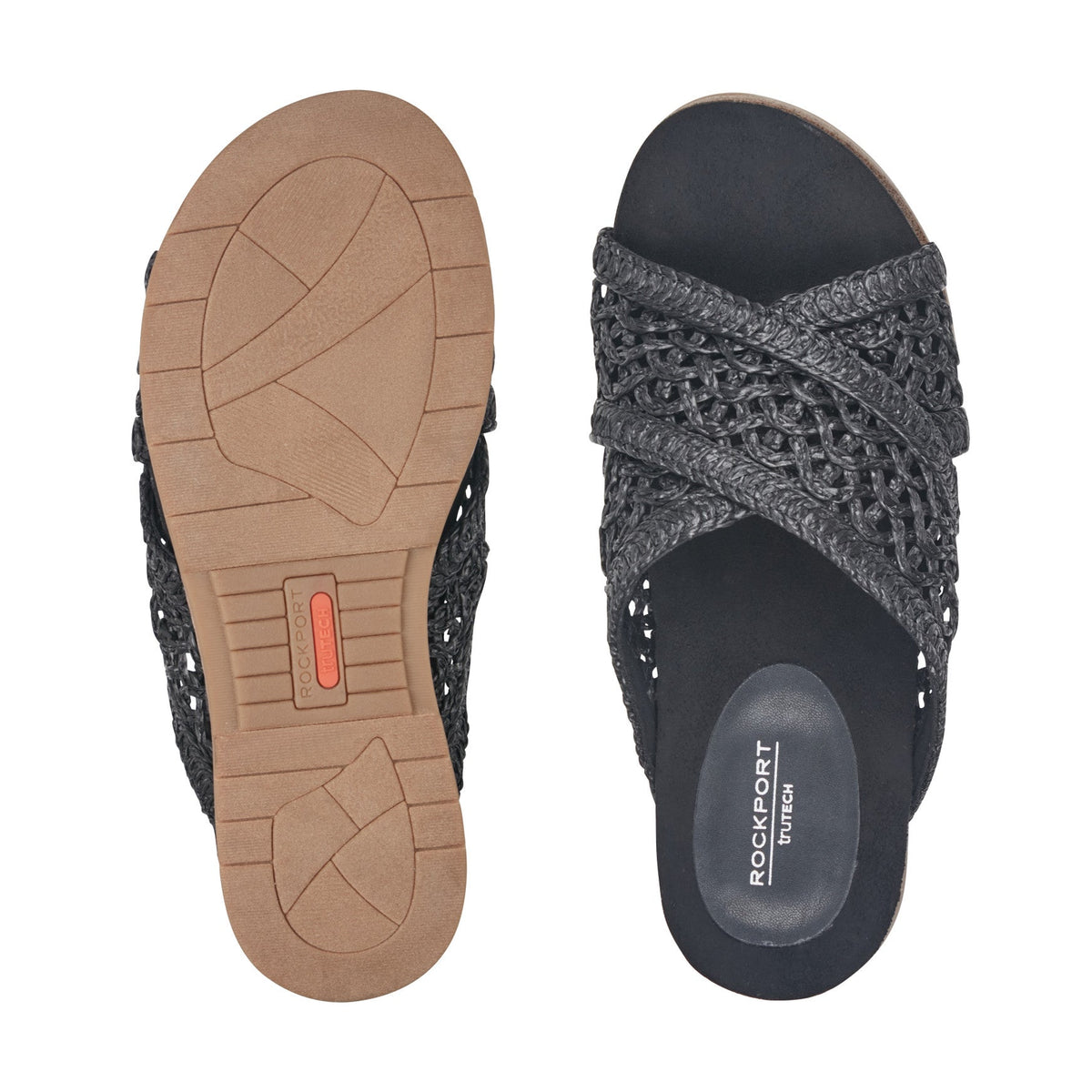 Rockport Zora Open Toe Slip-on Flat Casual Sandals For Women