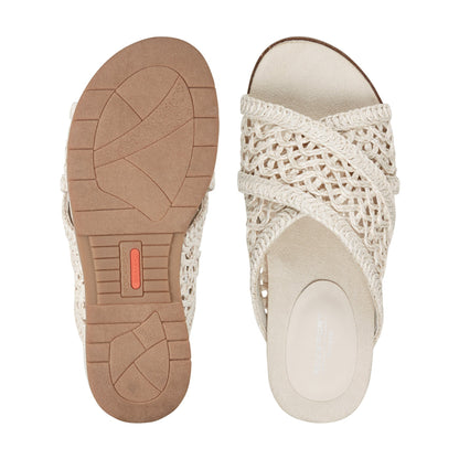 Rockport Zora Open Toe Slip-on Flat Casual Sandals For Women