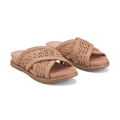 Rockport Zora Open Toe Slip-on Flat Casual Sandals For Women